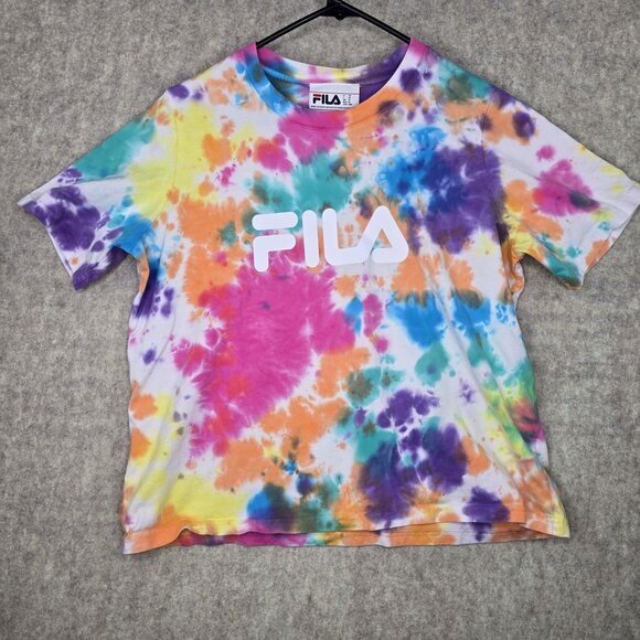 Fila Tie-Dye T-Shirt Colorful Short Sleeve Crewneck Size M - Picture 1 of 5